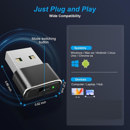 Plug & Play Mouse Jiggler USB Mouse Mover Keep System Active from entering sleep - Picture 2 of 6