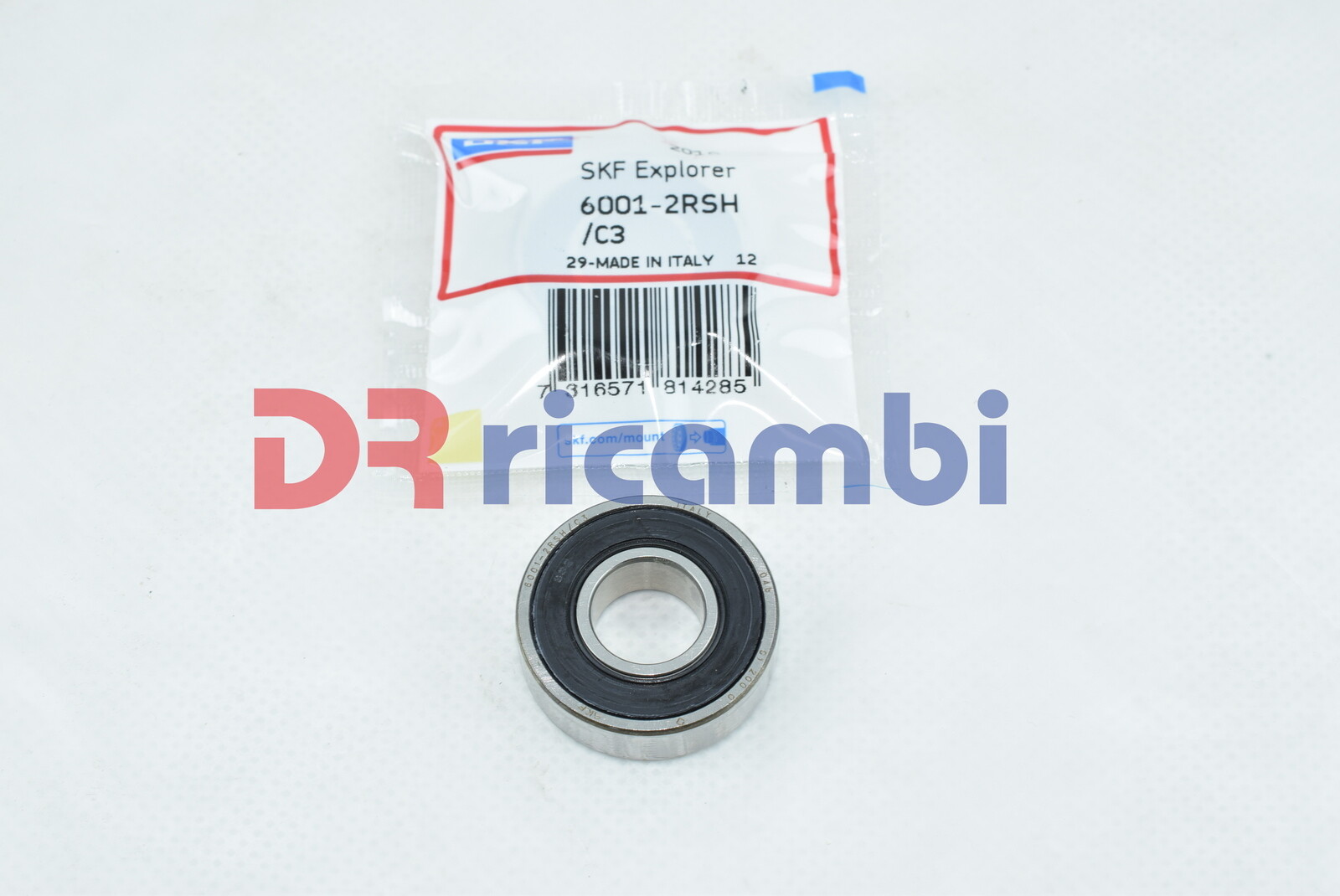SKF Rigid Sealed Double-Sided Radial Ball Bearing 6001-2RSH/C3 D 12x28x8