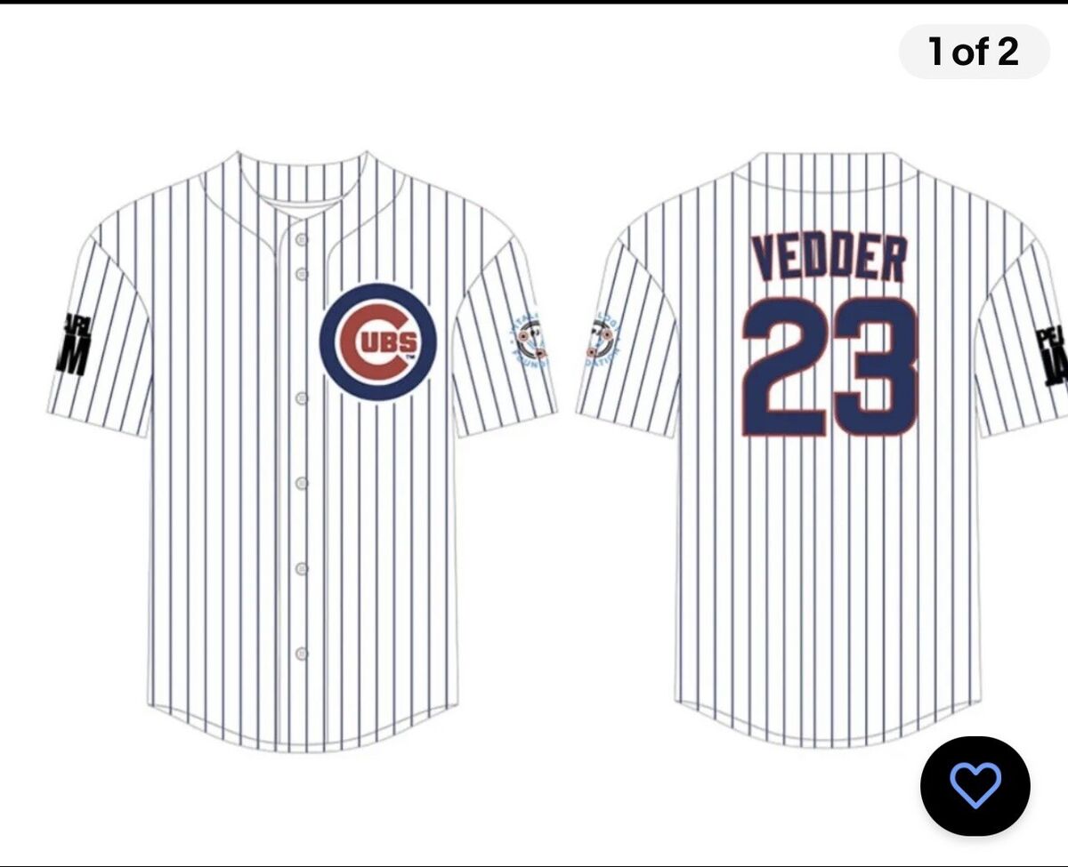 PEARL JAM CHICAGO CUBS JERSEY SGA XL EDDIE VEDDER WRIGLEY PEARL JAM CHICAGO CUBS JERSEY SGA XL EDDIE VEDDER WRIGLEY