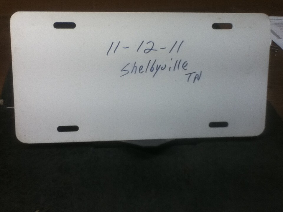 License Plate Tag Vintage Darnell Building Shelbyville Tennessee Rustic