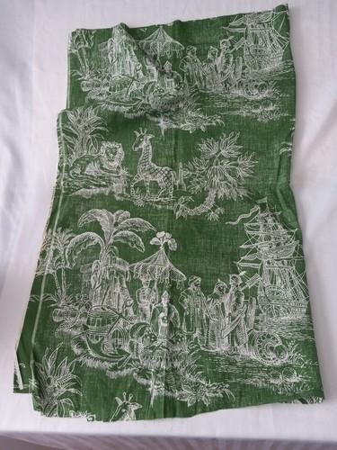 Vtg Kleinfab Orig Decor Fabric 44"x35" Ship Jungle Giraffe Lion Palm Tree Native - Picture 15 of 16