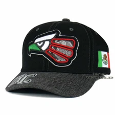 MEXICAN Hat Hecho En MEXICO Aguila Eagle Snapback Twill Baseball Cap-Black/Gray