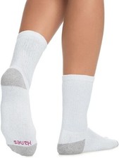 Hanes Men's 6 / 12 pairs cushion CREW socks  "SLIGHTLY-IMPERFECT  Unisex "