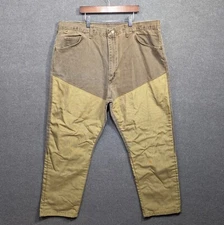 Vtg Wrangler Hunting Pants Men 42x30 Pro Gear Brown Denim Brush Guard Upland USA