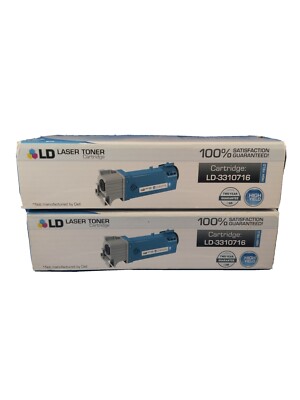 (2) Compatible For Dell 2150cn Cyan Toner LD 331-0716