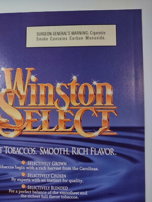 Winston Select Tobaccos Smoking Cigarettes Double Page Vintage 1990s Print  Ad