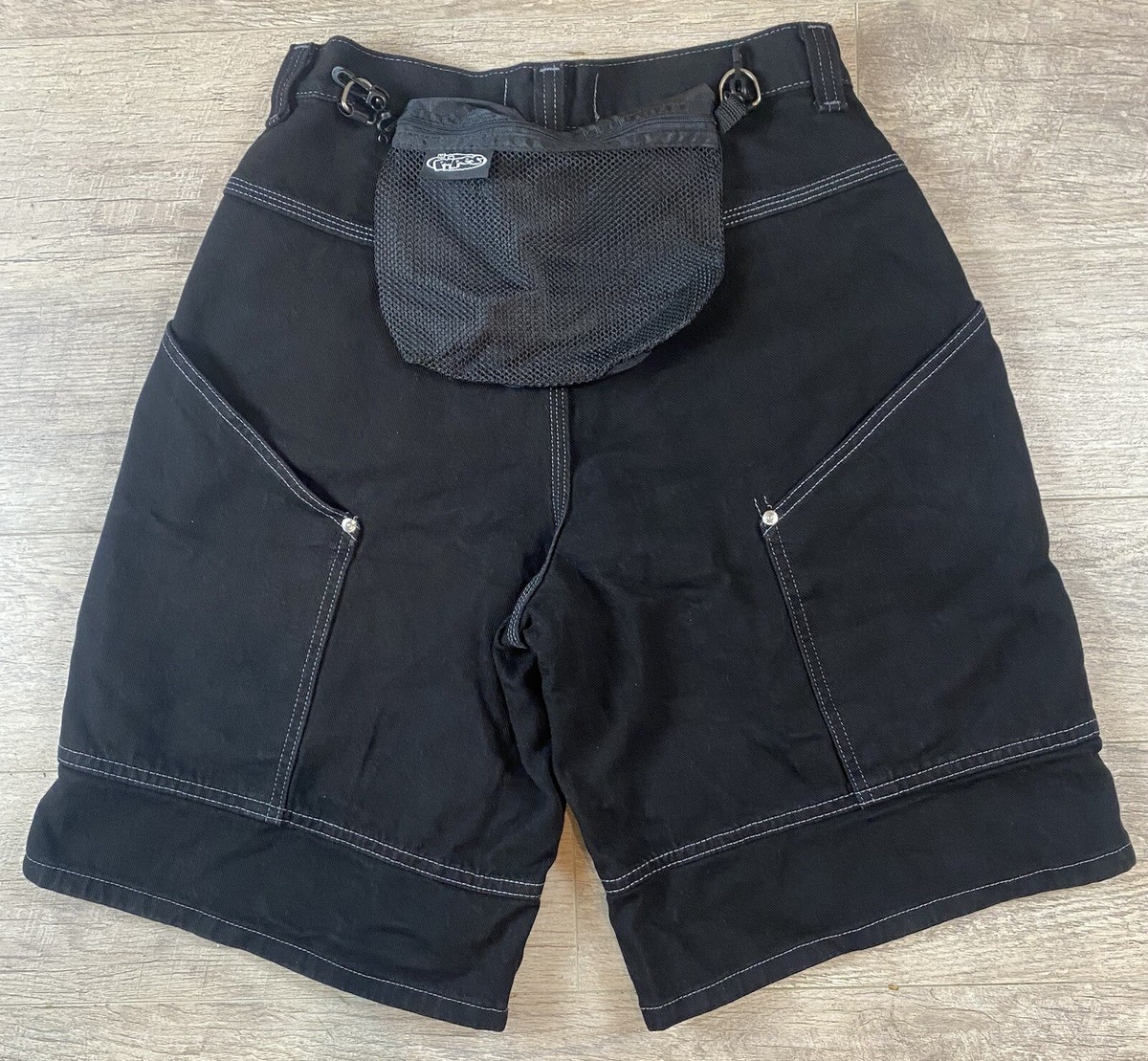 VTG Y2K Lee Pipes BMX Baggy Black Denim Jean Shorts W/ Pouch VTG Y2K Lee Pipes BMX Baggy Black Denim Jean Shorts W/ Pouch