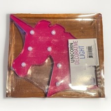 Pink Unicorn Decorative Light - Battery Powered - Girl  s Room Decor - 10  Wide