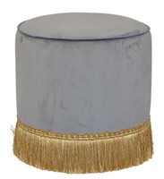 Polsterhocker Pouf Sitzpouf Sitzhocker Samthocker Hocker FußHocker In Grau