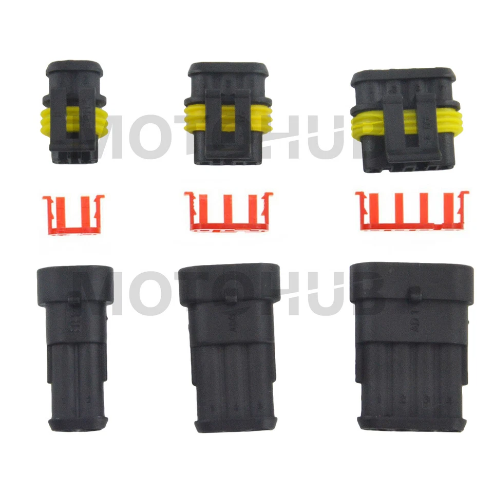 15SET 12Amp 2-Way 3-Way 2/3/4 Pin Car Super Seal Waterproof Wire Connector Plug - Image 2 of 4