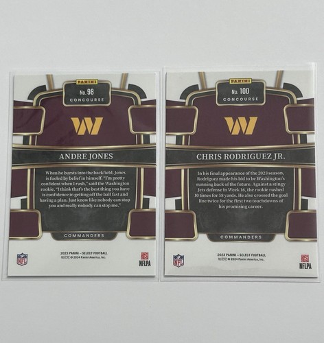 Washington Commanders 2023-24 Select Rookie RC Lot of 2 Rodriguez Jr Andre Jones - Afbeelding 13 van 15
