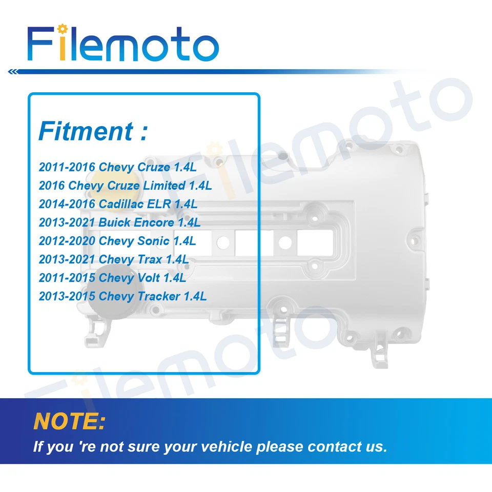 Cubierta de válvula de aluminio con junta para Chevrolet Cruze Volt Buick Encore 11-19 Foto 3 de 4