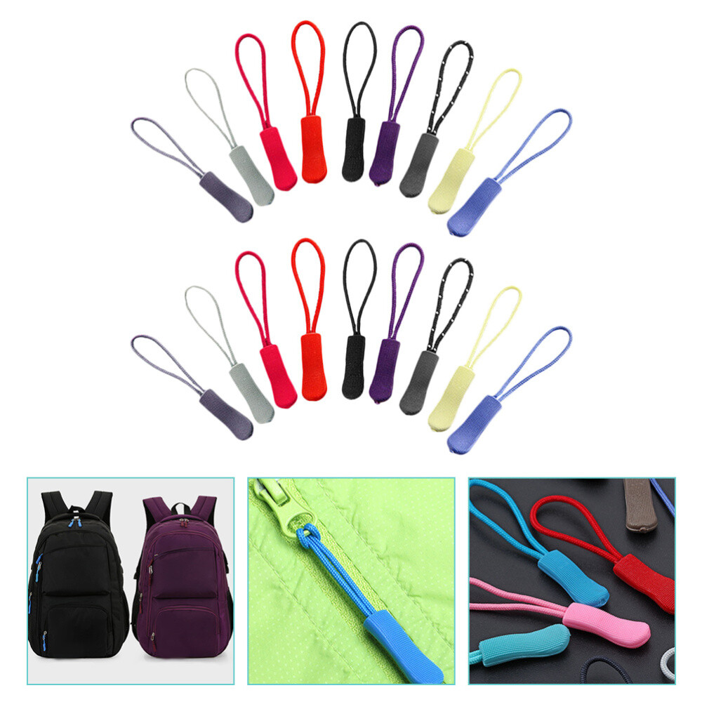 60pcs Zipper Handles Suitcase Zipper Handle Zipper Head Luggage Zipper Tail Rope