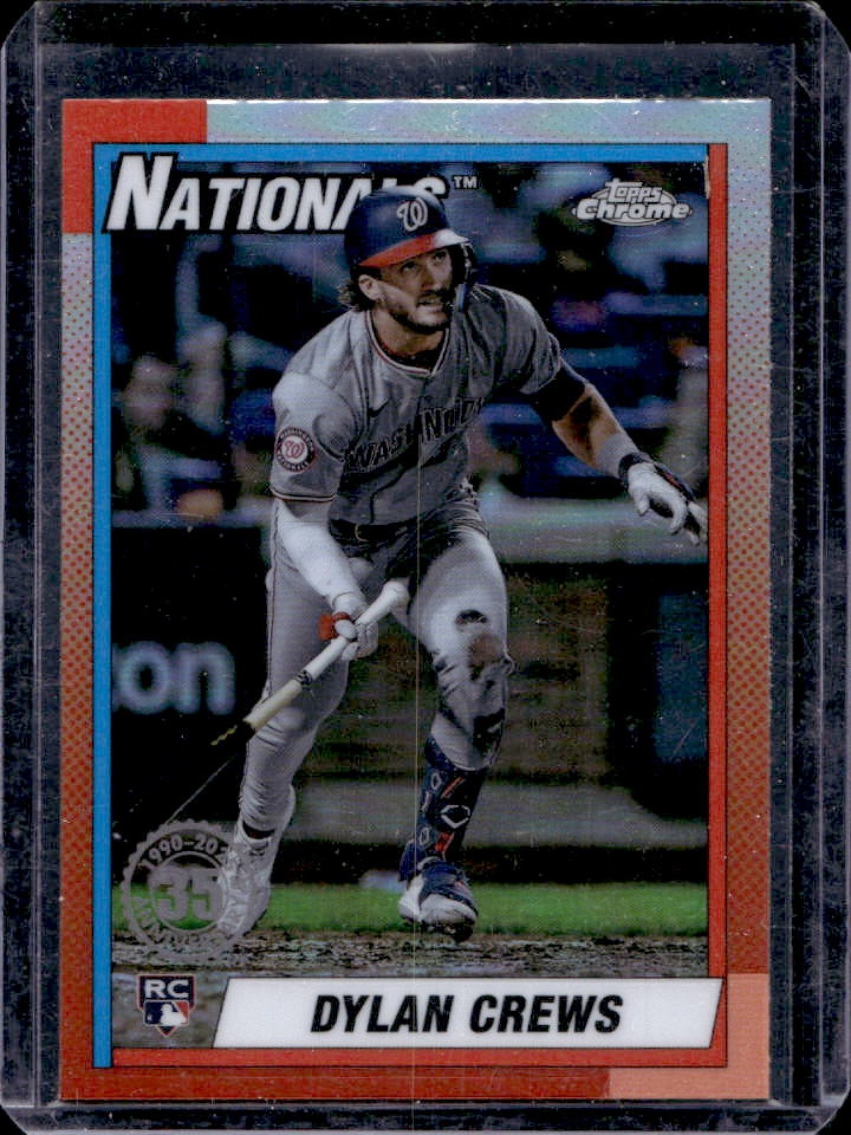 2025 Topps Chrome Dylan Crews 1990 Baseball RC Rookie #90CB-16 Nationals