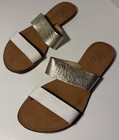 JOIE A LA PLAGE Gold & White leather sandals - Made In Italy Size 38  — photo 2