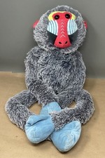 Large Hanging Baboon Gray Plush Stuffed Animal 30" Big Floppy Soft Monkey Plush