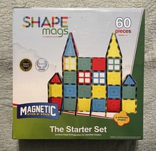 Shape Mags 60 Piece Starter Set Magnet Building Tiles Complete - Ships Same Day