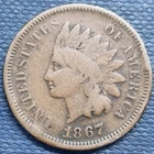 1867 Indian Head Cent 1c Better Grade #102069