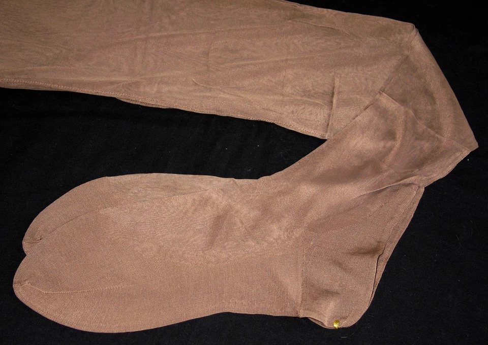 Bas couture vintage 1950 marron T 2 (77 cm) ARIZONA opaque voile rayonne fluide - Photo 4/4