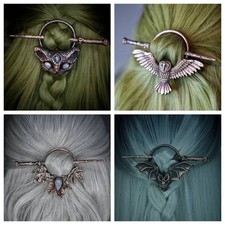 Gothic Moth Bat Owl Fox Hair Wing Jewelry Women Clip Barrette Bobby Pin Gift