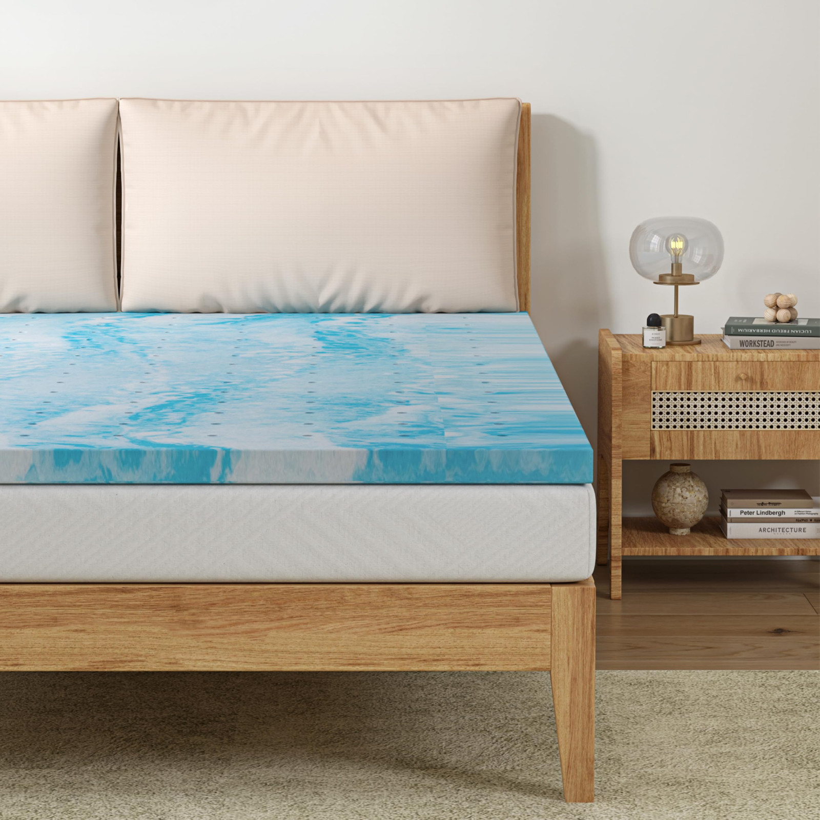 3 Inch Memory Foam Mattress Topper Queen Size, Gel Infused Memory Foam Bed To...