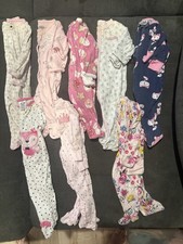 Lot of 8 0-3 Month Girls Sleeper Pajamas From Brands Like Gerber, Child Of mine