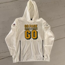 Green Bay Packers Nike Hoodie Men 2XL White NFL On Field Apparel Dri Fit