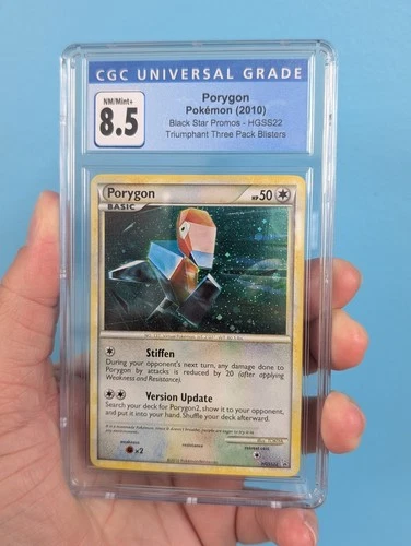 PORYGON HGSS22 TRIUMPHANT 3-PACK BLISTER BLACK STAR PROMOS POKEMON CGC 8.5 NM