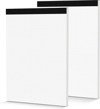 Dot Grid Notepad 8.5 X 11, 2 Pack, 5X5 Dotted Graph Paper 8-1/2 X 11