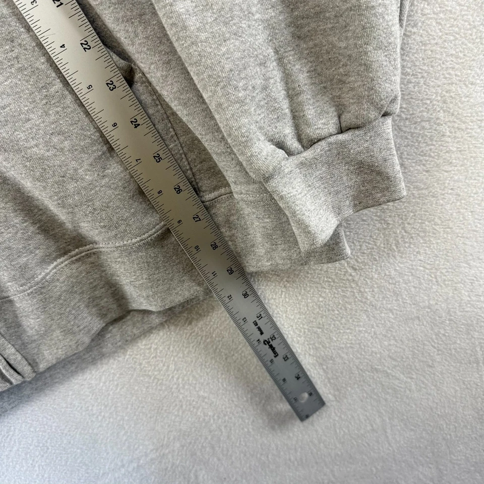 Sudadera con Capucha Vintage en Blanco Para Hombre Gris Medio Cremallera Hecha en EE. UU. Bolsillo Sudadera con Capucha NUEVA Foto 4 de 4