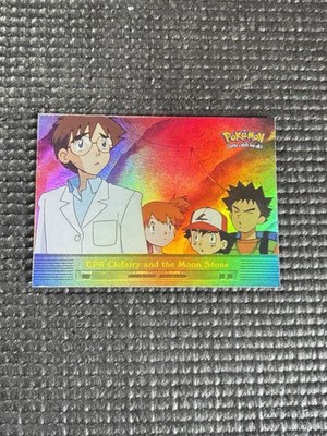 1999 Topps Pokemon Series 2 Rainbow Foil EP6 Clefairy Moon Stone TV Animation