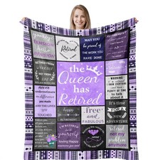 Retirement Gifts for Women 2026, Best 60x50, Retired-purple