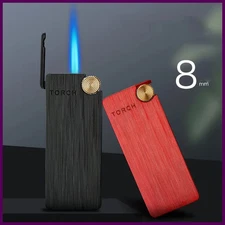 Metal Ultra-thin Portable Butane Grinding Wheel Flint Lighters Windproof Jet Tur