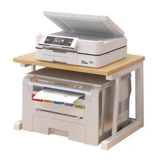 2Tier Under Desk Printer Table Wood Desktop Printer Stand Printer Shelf for Home