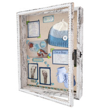 Framepro Shadow 13X16 Front Open Hinge Beaded Designed Display Case Linen Back