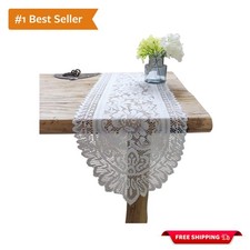 Intricate White Lace Table Runner Set 13" X 44" - Stylish Home Accent Doilies