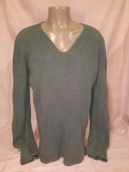 Men Armani Jeans Sweater Olive Cotton L