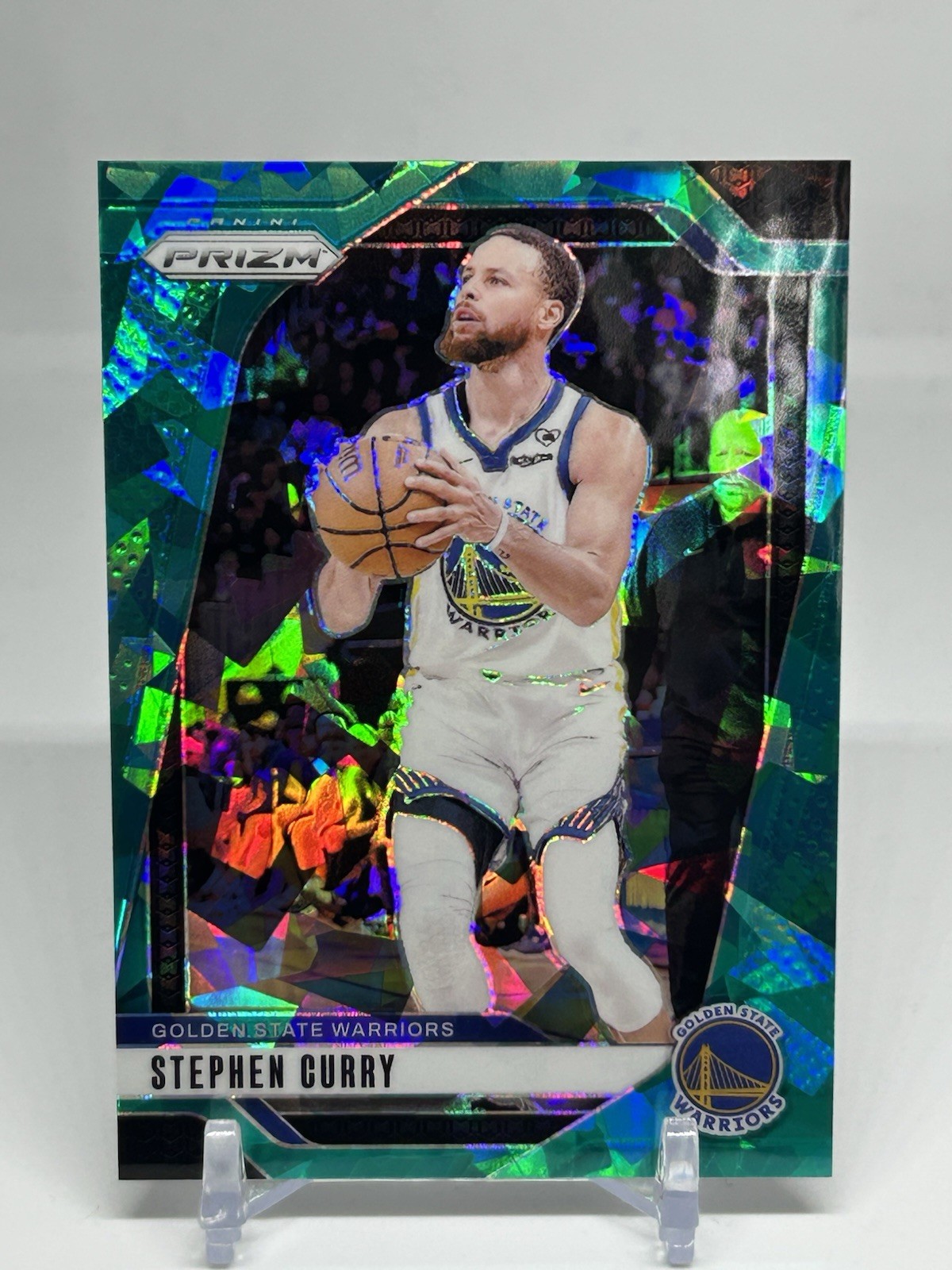 2024-25 Panini Prizm NBA #134 Stephen Curry Cracked Ice Teal Prizm /225 Warriors
