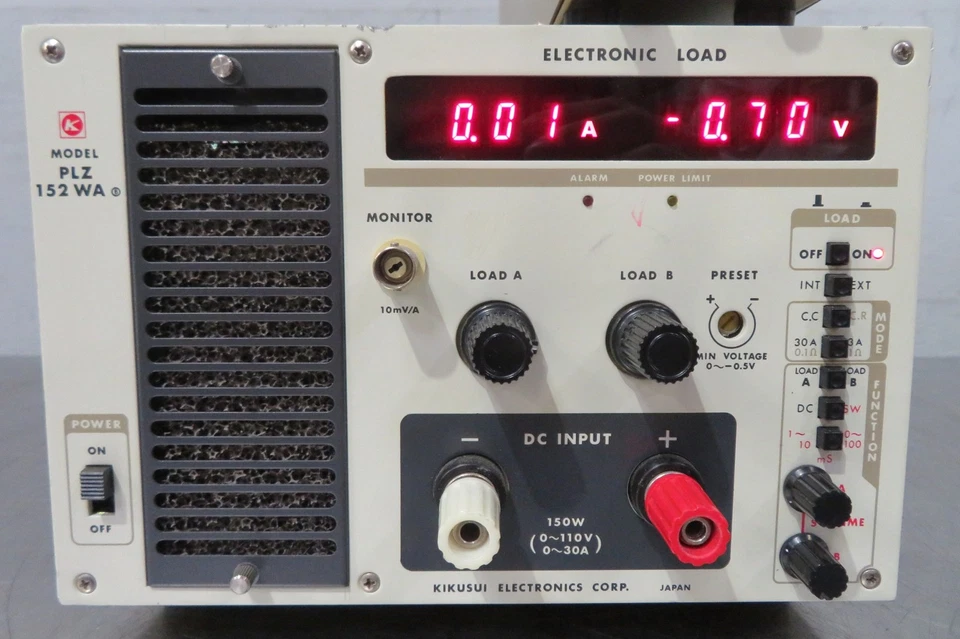 T201144 Lote 2 Kikusui Carga Electrónica PLZ 72W (70W, 30A) + PLZ 152WA (150W, 12A) Foto 3 de 4