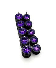 5x 1/64 Scale Purple 5 Slot 11/13mm Wheels w/ Rubber Tire for Hot Wlz 55 Gassers