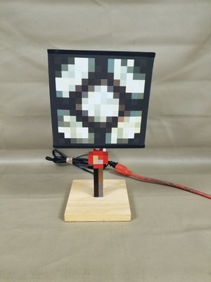 Minecraft MOJANG Glowstone Night Table/Desk Lamp w/Shade 14'' No Bulb
