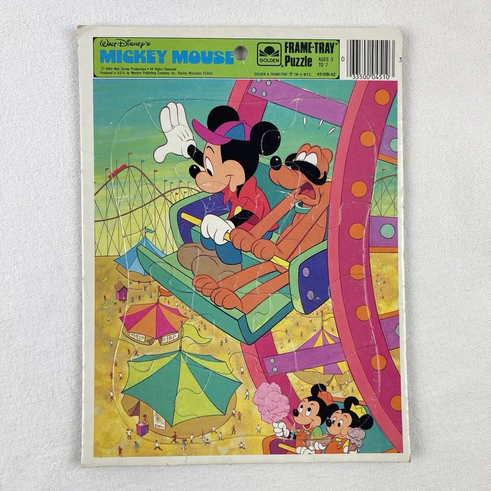 Vintage Mickey Mouse Disney Whitman Frame Tray Puzzle Lot of (5) - Image 3 of 4