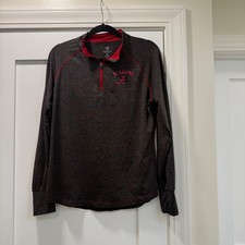 Colosseum Alabama Crimson Tide Men's Medium Quarter Zip Pullover Space Dye Grey