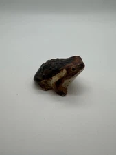 Small Stoneware Painted Frog Figurine
