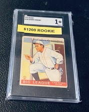 1933 GOUDEY ROGERS HORNSBY Rookie RC Card #119