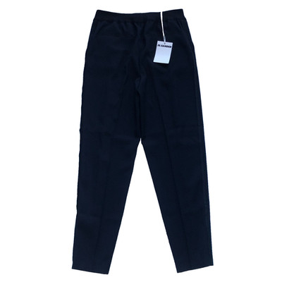 Jil Sander Hose UK 10 IT 38 schwarz Schurwolle Tailored Zip Ankle Tailored