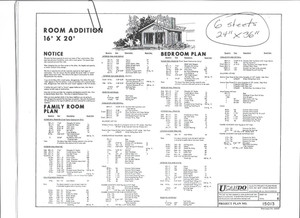 Combo Family Room Plan and Bedroom Plan 6 Sheets 24" x 36"