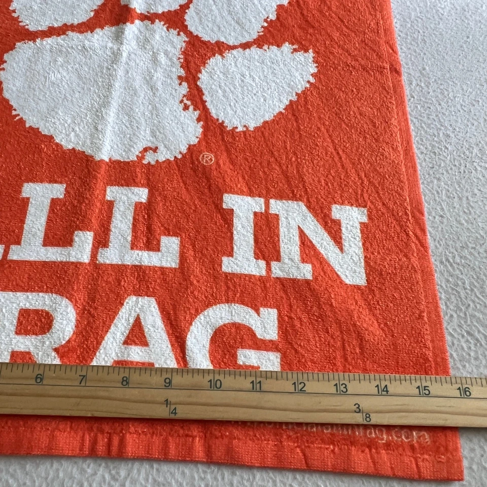 El Oficial Todo en Trapo Clemson Tigers Toalla Pata Estampado Gráfico Naranja Golf Nuevo Foto 3 de 4