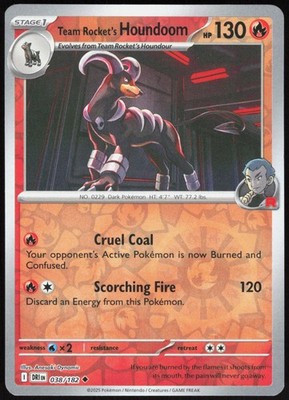 Destined Rivals Team Rocket's Houndoom 038/182 Uncommon Pokemon Reverse Holo NM