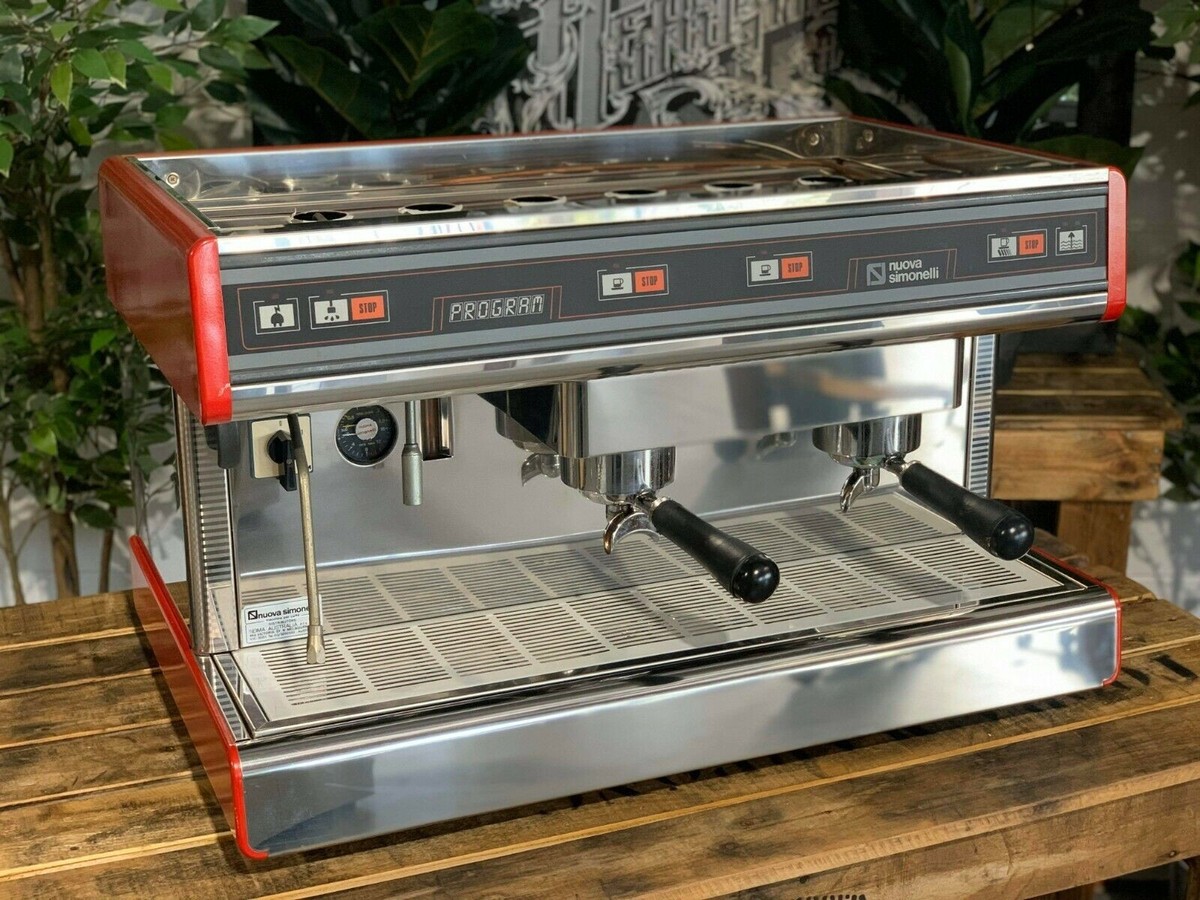 NUOVA SIMONELLI PROGRAM SEMI AUTOMATIC 2 GROUP RED ESPRESSO COFFEE